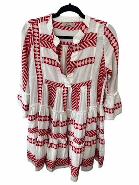 Kasia White 100% Cotton Tunic Dress, Size Small